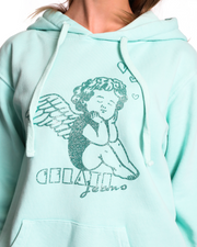 Cupid Cutie Glitter Hoodie - Mint
