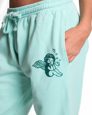 Cupid Cutie Glitter Trackpant - Mint