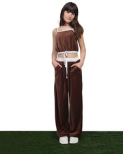 Gelati Couture Velour Wide Leg Pant - Chocolate