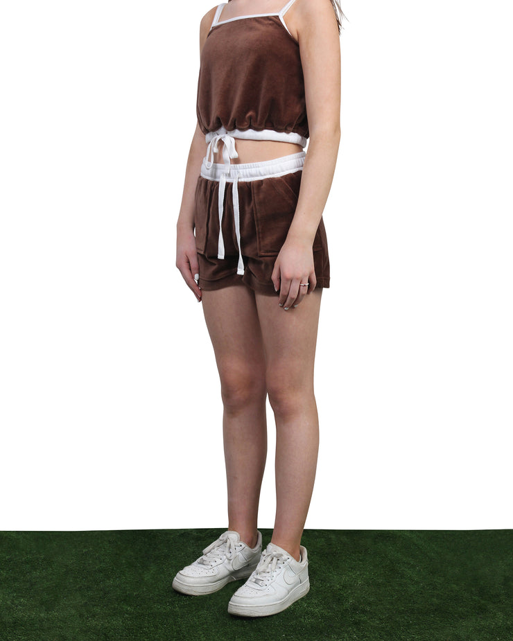Gelati Couture Velour Patch Pocket Short - Chocolate